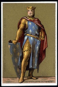 Porträt von Philippe Auguste im Kampfanzug - Chromo, Ende des 19. Jahrhunderts von Unknown artist