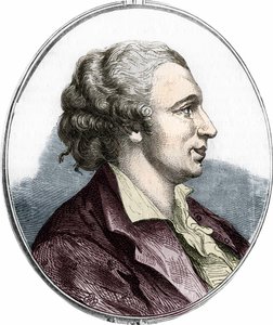 Porträt von Pierre Augustin Caron de Beaumarchais (1732 - 1799), französischer Schriftsteller und Dramatiker. Gravur von 1866