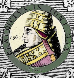 Porträt von Papst Benedikt IX. Gravur des 19. Jahrhunderts. von Unknown artist