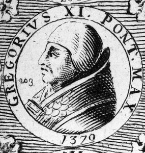 Porträt von Papst Gregor XI., gewählt 1370 und gestorben 1378