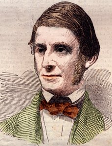 Porträt von Ralph Waldo Emerson (1803-1882), Essayist, Philosoph, amerikanischer Dichter. Gravur in „The Illustrated London News“ vom 20. März 1858. von Unknown artist