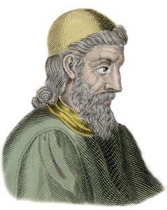 Porträt des heiligen Beda der Ehrwürdige (Beda Venerabilis) (672-735) Mönch und Kirchenlehrer - Gravur