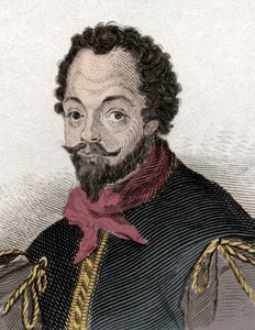 Porträt von Sir Francis Drake (1540-1596), englischer Freibeuter und Navigator. Gravur des 19. Jahrhunderts von Unknown artist