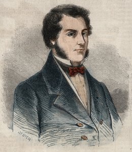 Porträt von Sir James Brooke, bekannt als der Rajah von Sarawak (1803-1868), britischer Abenteurer und erster weißer Rajah von Sarawak. Gravur in „Le Monde illustré“ von 1857. Private Sammlung.