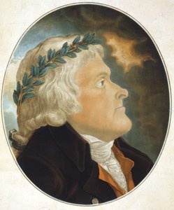 Porträt von Thomas Jefferson (1743 - 1826), amerikanischer politischer Schriftsteller und Staatsmann, gezeichnet von seinem Freund Tadée Kosciusko und graviert von Herrn Sokolnicki. Gravur aus dem 19. Jahrhundert