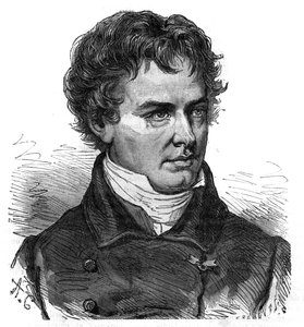 Porträt von Victor Jacquemont (1801-1832), französischer Botaniker und Reisender - Gravur in „The picturesque history of great voyages in the nineteenth century“ 1877