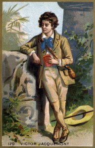Porträt von Victor Jacquemont (1801 - 1832), französischer Botaniker und Reisender. Chromolithographie des 19. Jahrhunderts