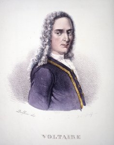 Porträt von Voltaire. Gravur aus dem 19. Jahrhundert