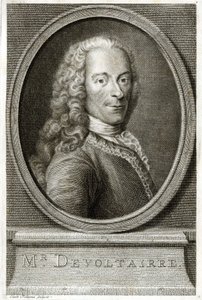Porträt von Voltaire. Gravur aus dem 19. Jahrhundert
