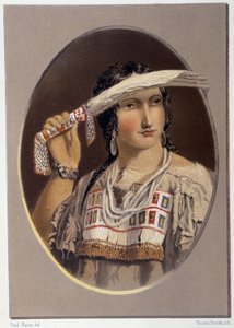 Porträt eines Mischlingsindianers - in „Wandering of an Artist among the Indians of North America“ von Paul Kane, Longmans & Roberts, London von Unknown artist