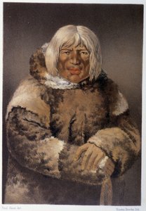 Porträt eines Eskimos - in "Wanderungen eines Künstlers unter den Indianern Nordamerikas" von Paul Kane, Longmans & Roberts, London von Unknown artist