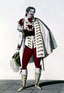 Porträt des Tenors Louis Antoine Ponchard (1787-1866) in der Rolle des Grafen von Lisberg in Aubers „Schnee“ oder „Der neue Ewinard“