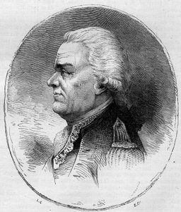 Porträt des Grafen von Grasse (François Joseph Paul, Marquis de Grasse Tilly) (1722-1788), französischer Admiral, der am Amerikanischen Unabhängigkeitskrieg (1775-1783) teilnahm. Gravur von 1881 von Unknown artist