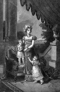 Porträt der Herzogin von Berry und ihrer Kinder (Herzog von Bordeaux und Mademoiselle d