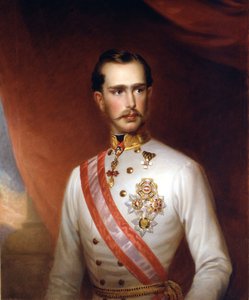 Porträt des Kaisers von Österreich Franz Joseph I. (1830 - 1916). Anonymes Gemälde. Risorgimento-Museum, Mailand.