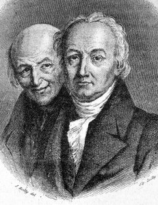 Porträt der Brüder Hauy: Abbe René Just Hauy (1743 - 1822), französischer Mineraloge, und Valentin Hauy (1745 - 1822), französischer Pädagoge - in „Les Contemporains“, n.d. Ende 19. Jahrhundert von Unknown artist