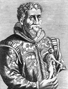 Porträt des italienischen Malers Michelangelo Buonarroti, bekannt als Michelangelo
