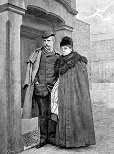Porträt des norwegischen Entdeckers Fridtjof Nansen (1861-1930), Wissenschaftler und Diplomat, mit seiner Frau. von Unknown artist