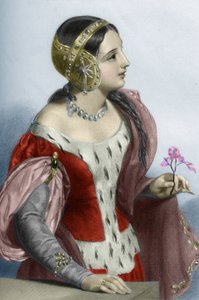 Porträt der Königin von England Isabelle von Frankreich (Isabella von Frankreich) (1295-1358), Königin Gemahlin von König Edward I). 19. Jahrhundert von Unknown artist