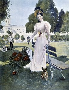 Porträt der russischen Prinzessin Youssopoff in einem Park im Jahr 1844