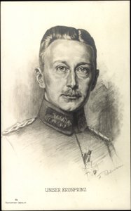 Porträt des Kronprinzen Wilhelm von Preußen (Zeichnung) von Unknown Artist