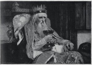 Porträt des Königs von Thule nach einem Gemälde von Van der Ouderaa. Gravur in „Le sun-du-dimanche“ von Unknown artist