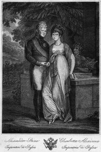 Porträts von Kaiser Alexander I. von Russland und seiner Frau Elisabeth Alexeievna, geborene Prinzessin Louise Augusta von Baden von Unknown artist