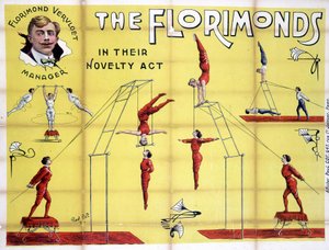 Plakat für die Show der Florimonds, Trapezkünstler von Unknown artist