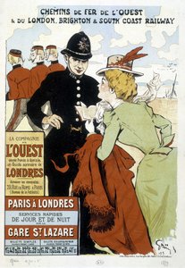 Plakat der Westbahn und Paris-London-Bahn, von Grun von Unknown artist