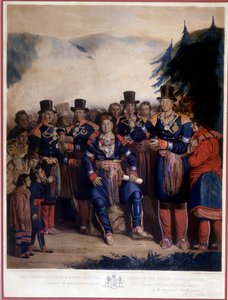 Vorstellung des neu gewählten Huron-Stammes von Unknown artist