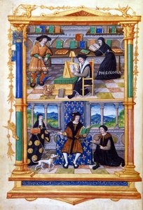 Prinz lernt Physik, Philologie, Religion und Wartung - in „Von der Unterweisung eines Prinzen“ von Guillaume Budé (1467-1540) von Unknown artist
