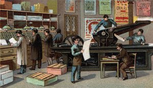 Druck in Frankreich im 19. Jahrhundert. Chromolithografie aus dem späten 19. Jahrhundert