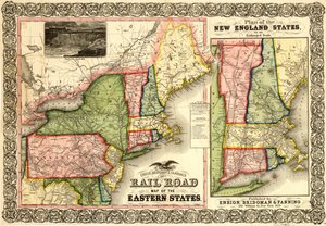 Eisenbahnkarte der Oststaaten, Neuengland von Unknown Artist