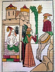 Raimondin beobachtet seine Frau Melusine im Bad