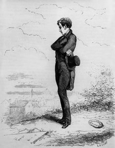 Rastignac bleibt allein, machte ein paar Schritte auf dem Friedhof... von Unknown artist