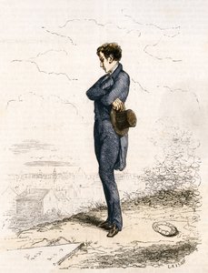 Rastignac bleibt allein, macht ein paar Schritte auf dem Friedhof... von Unknown artist