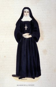 Religiöse der Visitation, ein Orden gegründet von Saint François de Sales und Saint Jeanne de Chantal im Jahr 1610. Gravur des 19. Jahrhunderts von Unknown artist