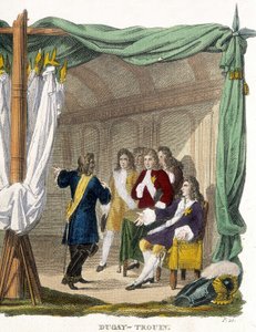 René Duguay-Trouin (René Trouin du Gué genannt) (1673-1736) vor König Ludwig XIV. (1638-1715). Gravur aus dem 19. Jahrhundert. von Unknown artist