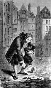 Darstellung von Bernard de Jussieu, der 1734 eine Zeder aus dem Libanon nach Frankreich bringt. Gravur von Unknown artist