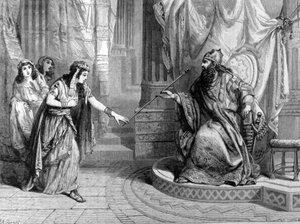Darstellung von Esther vor dem Zepter von König Xerxes I. (19. Jahrhundert) von Unknown artist
