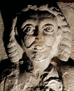 Darstellung von Friedrich I. von Hohenstaufen (1122-1190) bekannt als Friedrich Barbarossa, König von Deutschland und deutscher Kaiser. Relief auf Stein. Mailänder Schlossmuseum von Unknown artist