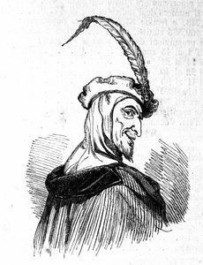 Darstellung von Mephistopheles (Mephisto), Figur der Faust-Legende. Gravur aus dem 19. Jahrhundert von Unknown artist