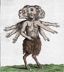 Darstellung einer monströsen Kreatur, die 1655 im Zardana-Gebirge in Spanien gefangen wurde. Gravur