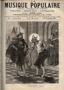 Darstellung des französischen Volksliedes „König Dagobert“ mit König Dagobert I. (ca. 600-639) und dem heiligen Eloi von Noyon (ca. 588-660)