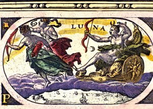 Darstellung des Mondes. Gravur aus dem 17. Jahrhundert. von Unknown artist