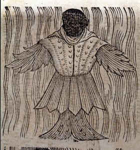 Darstellung des Seemönchs, imaginärer Fisch und Meeresmonster. Gravur aus „Prodigiorum ac ostentorum chronicon“ von Conrad Lycosthenes (Konrad Wolffhart) von Unknown artist