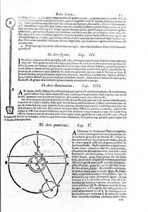 Darstellung des Thermoskops, verwendet zur Messung von Temperaturvariationen. Seite aus „Sphera mundi, seu cosmographia demonstrativa, ac facili methodo tradita“ von dem Jesuiten-Astronomen und Mathematiker Giuseppe Biancani (Josephus Blancanus) (1565-1624