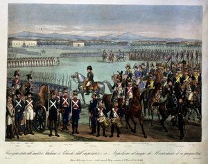 Überprüfung der italienischen und polnischen Milizen Napoleons auf dem Montechiaro-Feld, 10. Juni