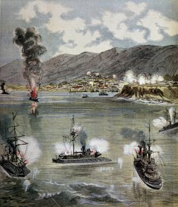 Revolution in Chile: der Angriff auf Valparaiso 1891. Illustration aus „Supplement illustré du Petit Journal“