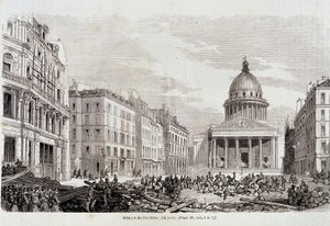 Revolution von 1848: Angriff auf das Pantheon am 24. Juni 1848 - in „Zeitgenössische Volksgeschichte“ von Unknown artist